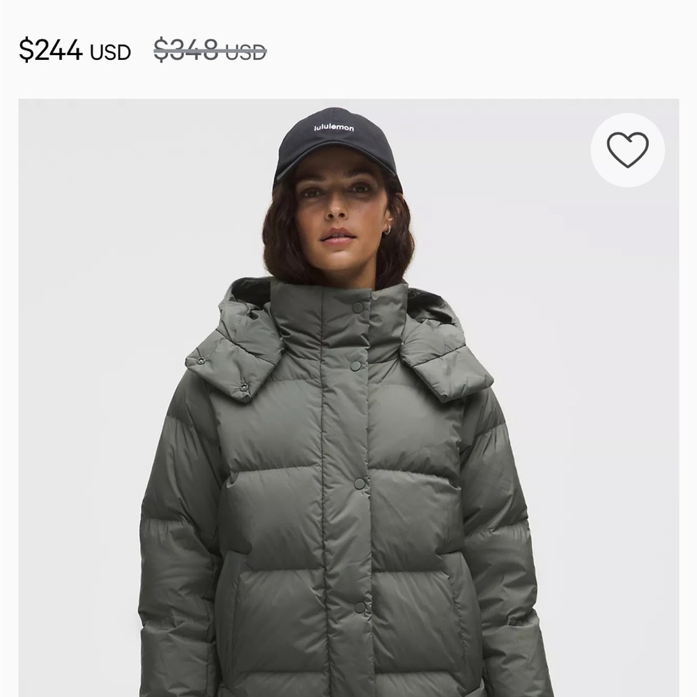 lululemon athletica Women wunder Puffer Jacket size 8 new